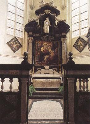 Peter Paul Rubens Rubes'funerary chapel in St Jacob's Church Antwerp,with the artist's (mk01) oil painting image